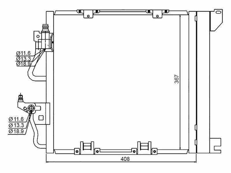 Радиатор кондиционера ASTRA H 1.3TD 1.7TD 1.9TD (Z19DT) 04-10 ZAFIRA B 1.7TD 05- SAT