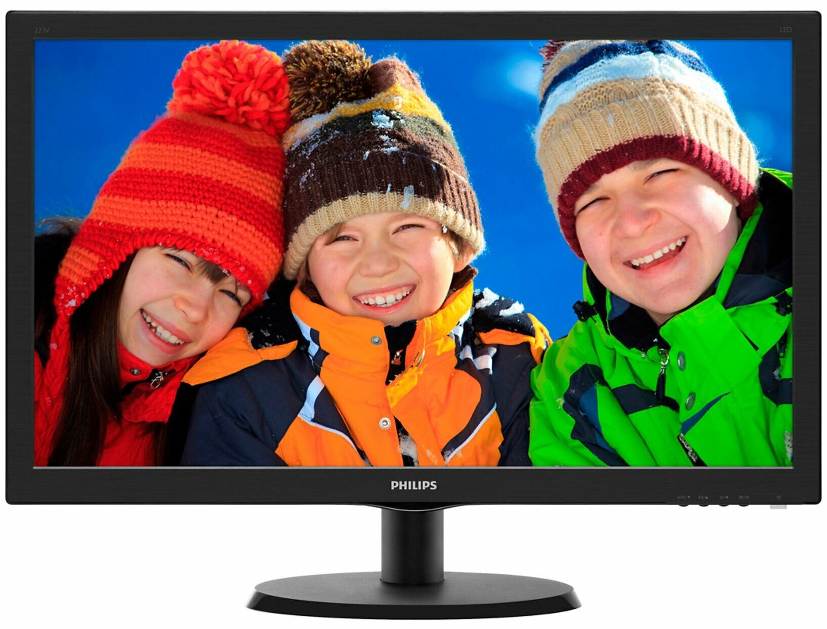 Philips Монитор 21.5 Philips 223V5LHSB 1920x1080, черный (D-Sub, HDMI)