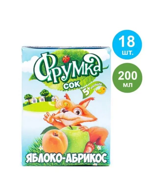 Сок яблочно-абрикосовый 18 шт по 200 мл