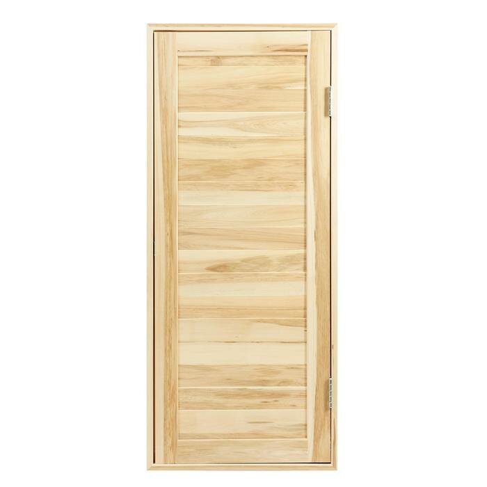 Дверь для бани и сауны из шпунтованной доски, липа Эконом 160х70 см - фотография № 2