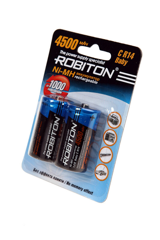 Robiton Аккумулятор Robiton Ni-MH C 4500mAh BL2, 2шт (4500MHC-2)