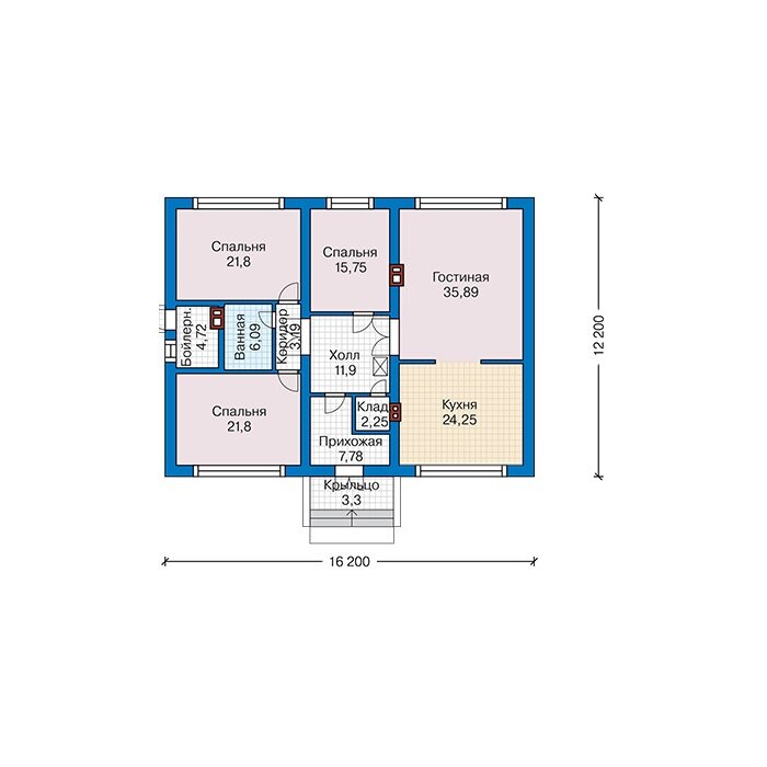 Проект дома Plans-43-66 (155 кв.м, кирпич) - фотография № 2