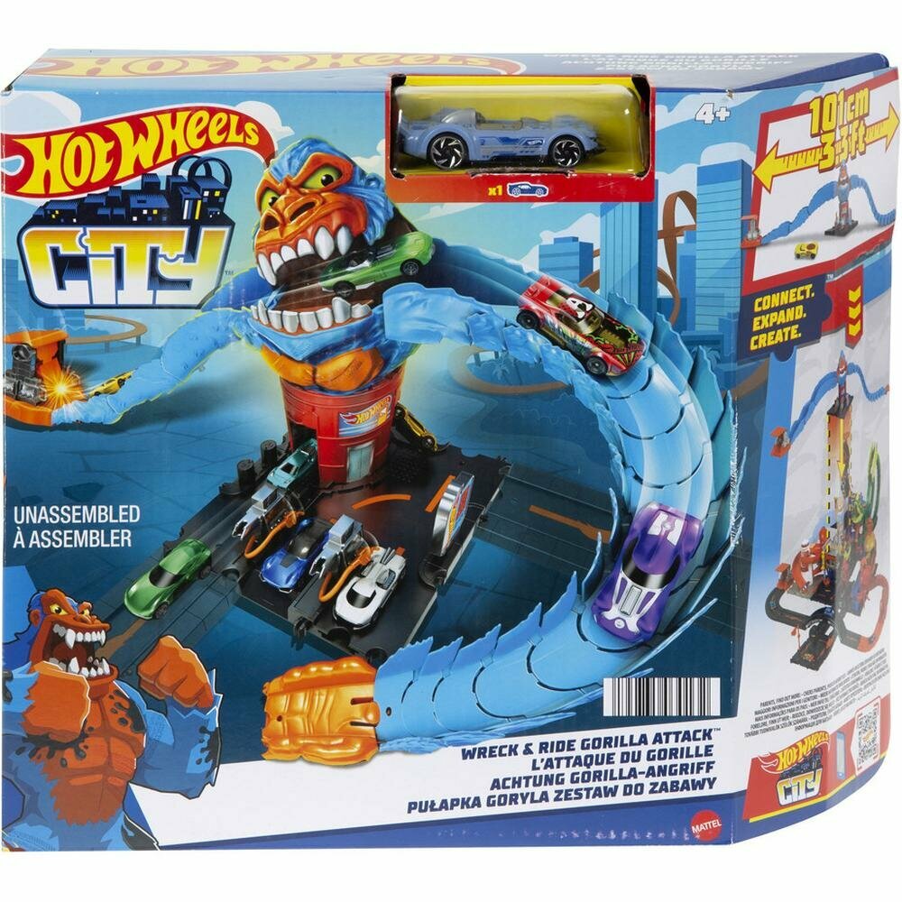 Mattel Hot Wheels Сити Автозаправка в лапах гориллы HDR30