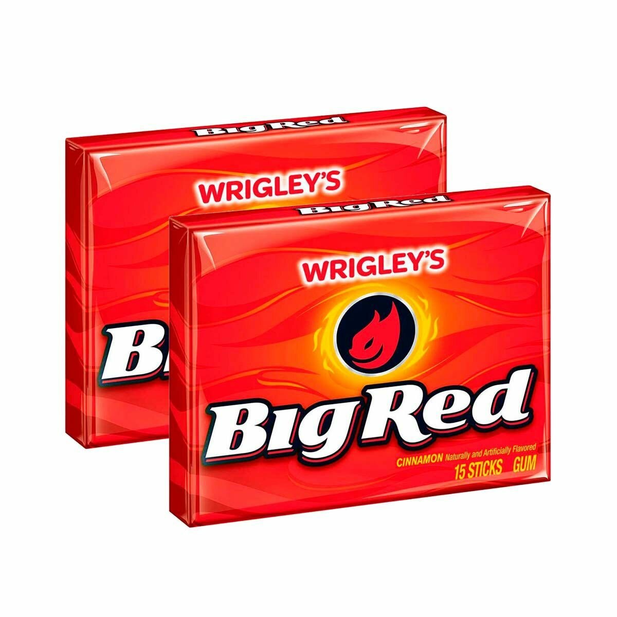 Жевательная резинка Wrigley's Big Red со вкусом корицы (США), (15 пластинок) (2 шт)