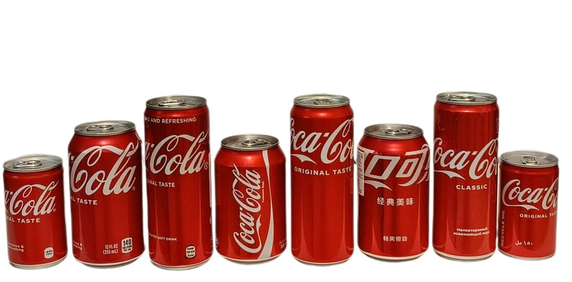 Большой набор газированных напитков Coca-Cola ,(8 шт.),( МИР)