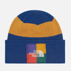 Шапка The North Face Color Block Knit Beanie синий , Размер ONE SIZE