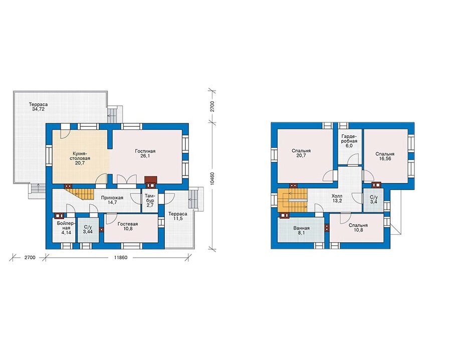 Проект дома Plans-55-52 (161 кв.м, газобетон) - фотография № 3