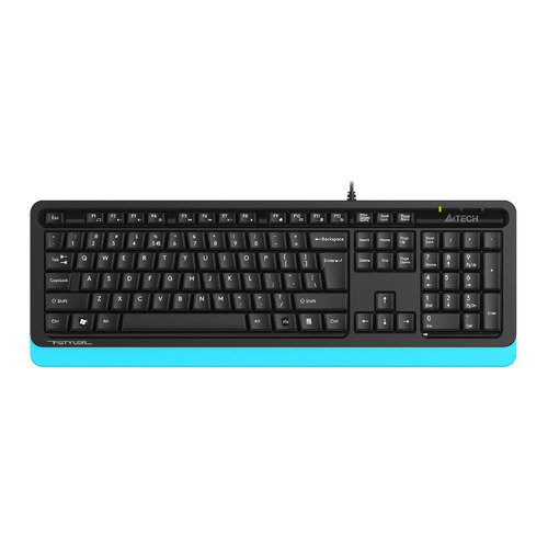 Клавиатура A4TECH Fstyler FKS10, USB, черный + синий [fks10 blue]