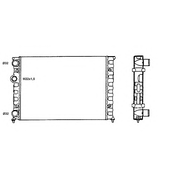 NRF 58819 (6N0121253 / 6N0121253A / 6N0121253B) радиатор системы охлаждения\ VW Golf (Гольф) 1.4 / 1.6 91>