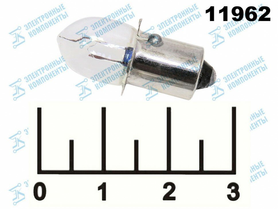 Лампа 2.4V 0.5A P13.5S без резьбы