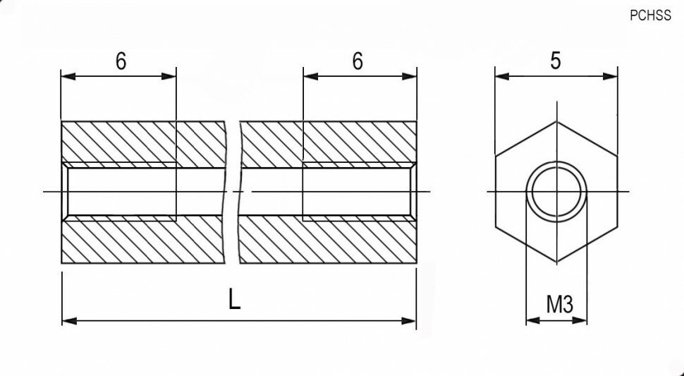 PCHSS-20 Стойка монтажная шестигранная для печатной платы - фотография № 2