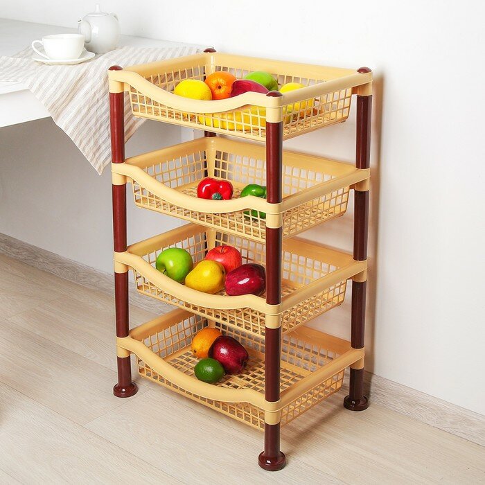 фото Полка напольная для овощей «Хозяюшка», цвет бежевый