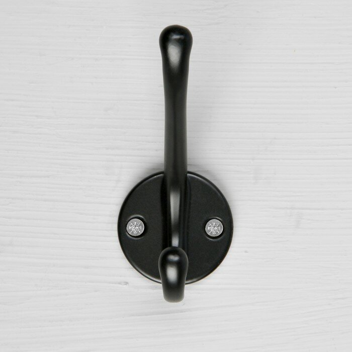 Крючок мебельный CAPPIO LINE, двухрожковый, цвет черный (1шт.) - фотография № 3