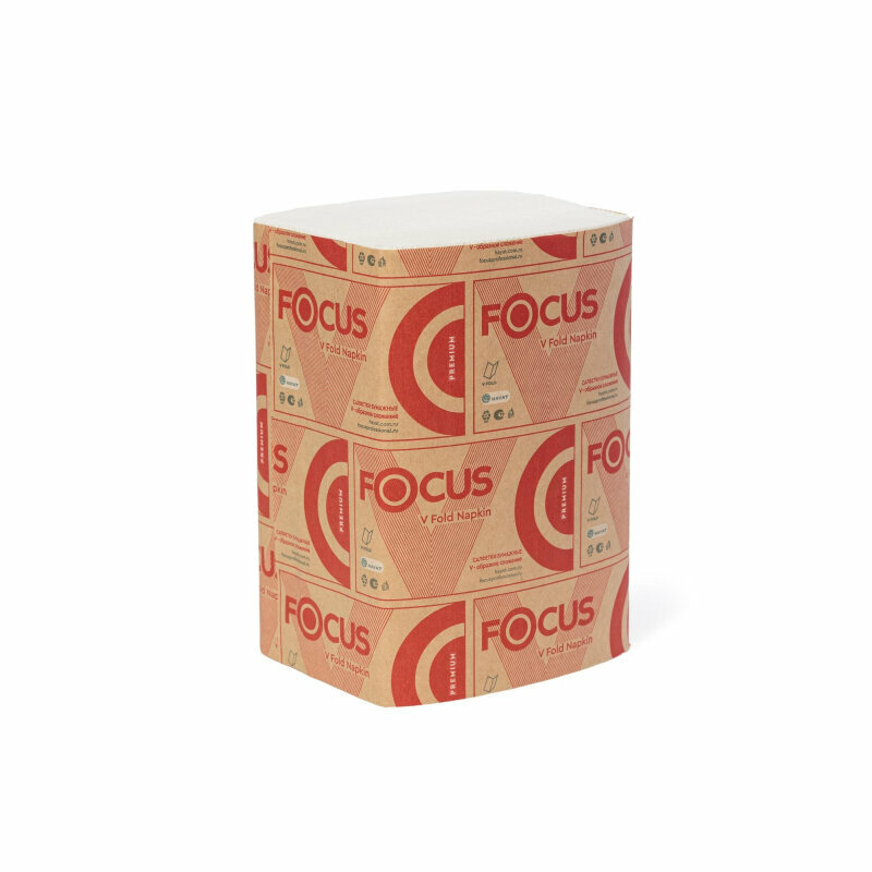 Салфетки бумажные Focus Premium N 4 23x16.8 см белые двухслойные 15 пачек по 200 листов, 1418119 - фотография № 2
