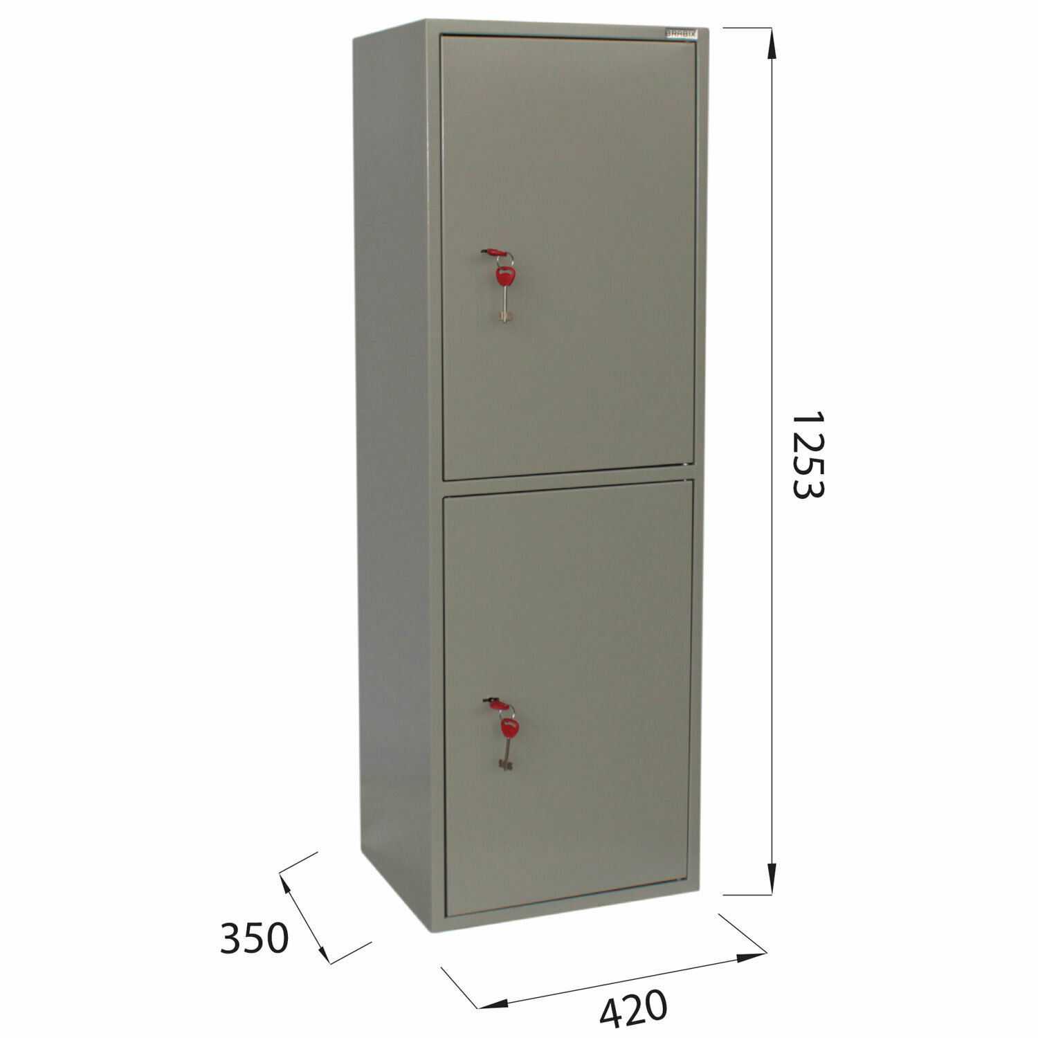 Шкаф металлический для документов BRABIX "KBS-023Т", 1253х420х350 мм, 27,5 кг, 2 отделения, сварной, 291155 - фотография № 6