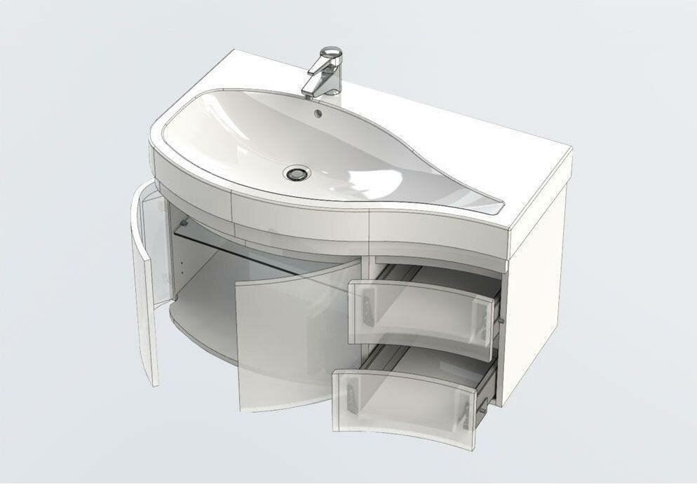 Тумба под раковину Aquanet Сопрано 95 L 169631 - фото №7