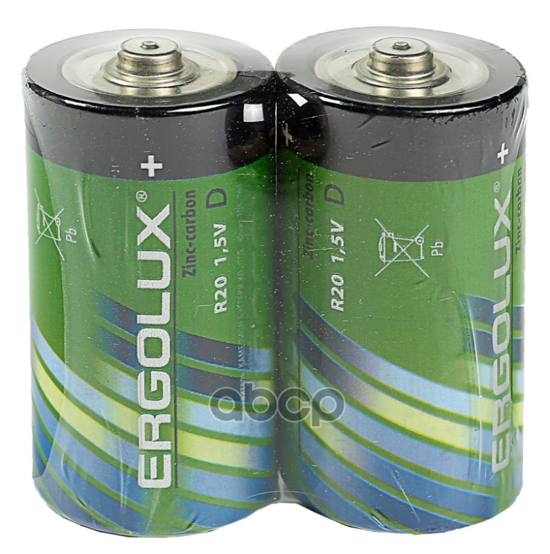 Батарейка Солевая Ergolux R20sr2 D 1,5v Упаковка 2 Шт. R20sr2 ERGOLUX арт. R20SR2