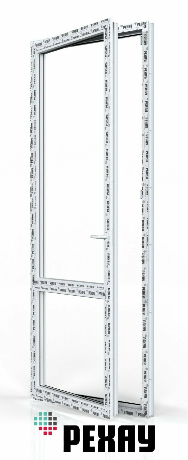 Пластиковая дверь ПВХ балконная рехау BLITZ 1900х900 мм (ВхШ), левая двухкамерный стеклопакет, белая