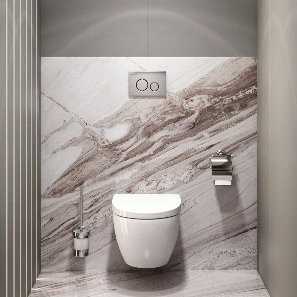 Комплект для ванной комнаты Awe CK11FB унитаз подвесной,сиденье,кнопка для инсталляции,инсталляция,стойка с ершиком для унитаза,держатель для туалетной бумаги - фотография № 1