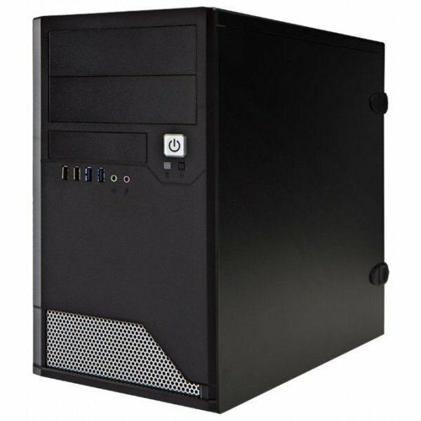 Корпус ATX Mini Tower InWin EMR048 Black/Silver 450W U2.0*2+U3.0*2+AirDuct+Audio mATX