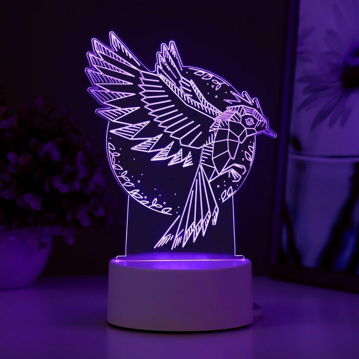 Светильник "Птица" LED RGB от сети 13,5х9,5х16,9 см (комплект из 2 шт) - фотография № 4