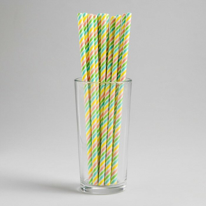Трубочки для коктейля «Цветная спираль», набор 12 шт. - фотография № 1
