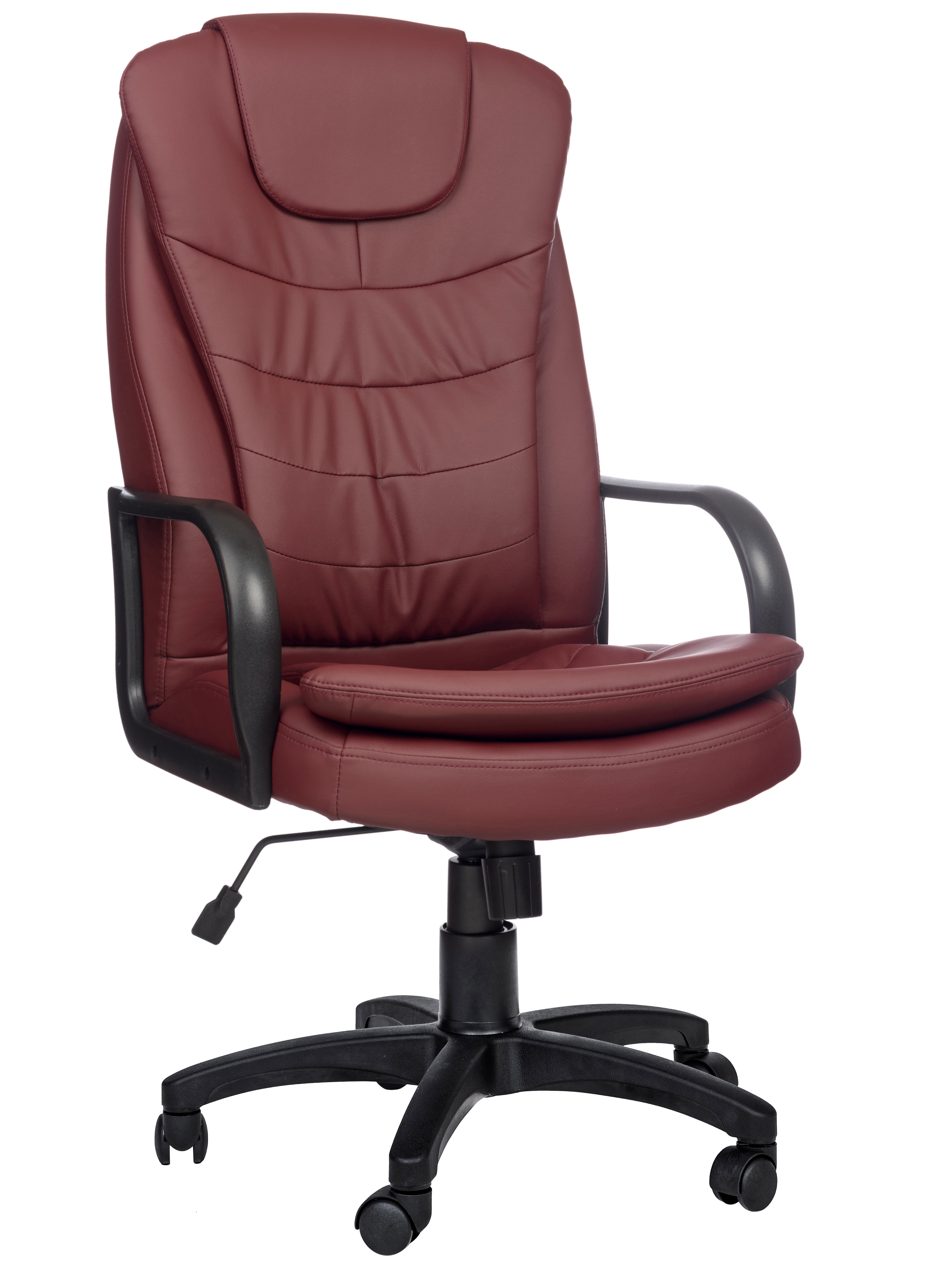 Компьютерное офисное кресло РосКресла Patrick-1 на колесиках, обивка: искусственная кожа, цвет: бордовый