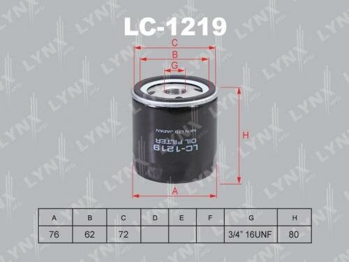 Масляный фильтр Lynx LC-1219 Chrysler: 4105409AB 04105409 04105409AB 04105409AC. Fiat / Lancia / Alfa: K4105409AB