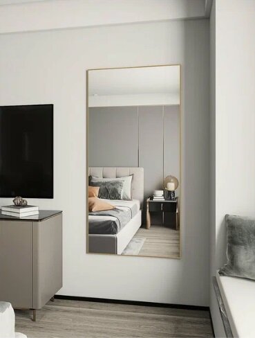 фото Зеркало в алюминиевой раме Nielsen 9 мм. матовое золото 60*70