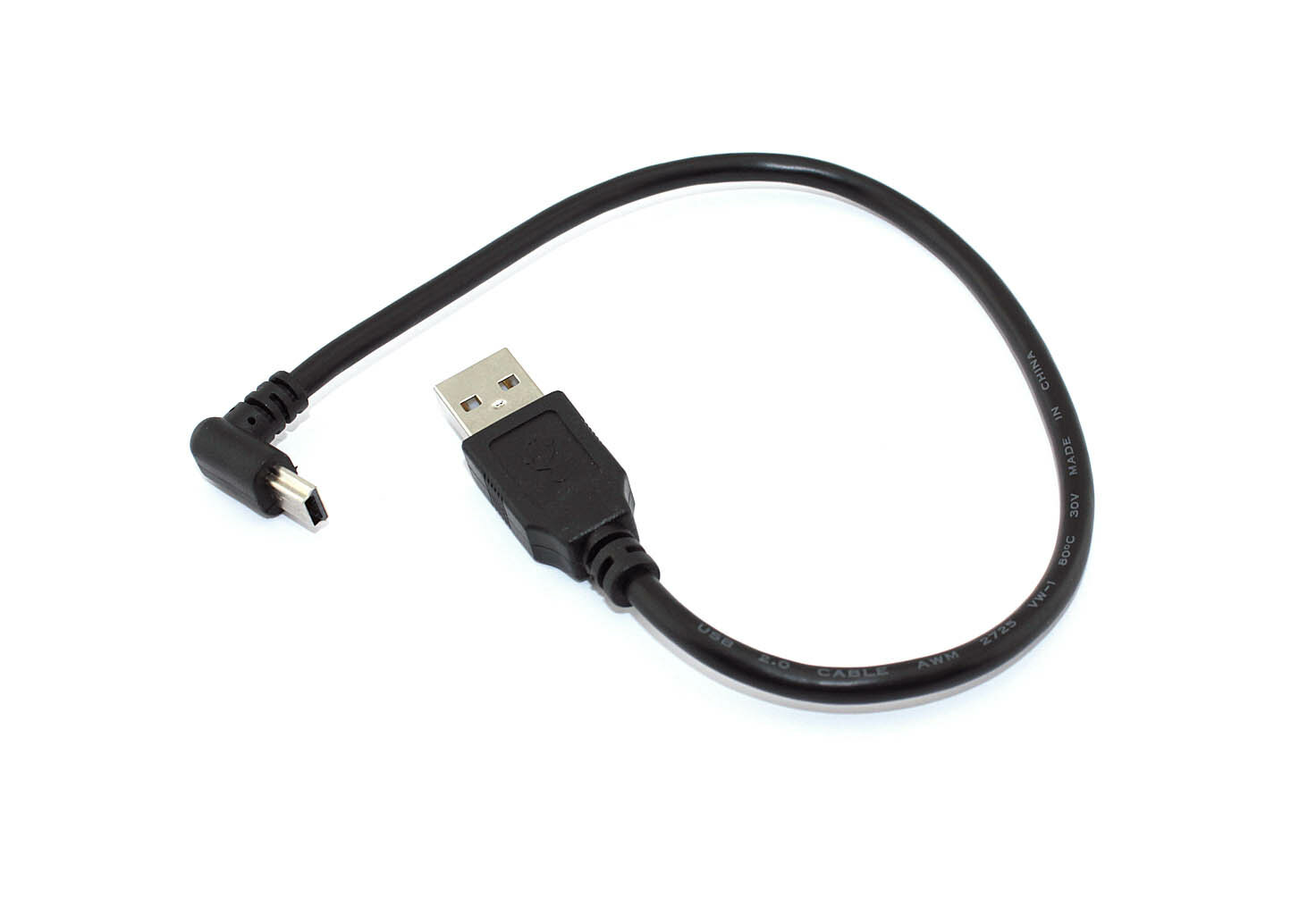 Кабель USB Type A на Mini USB угол вверх 0,25 м