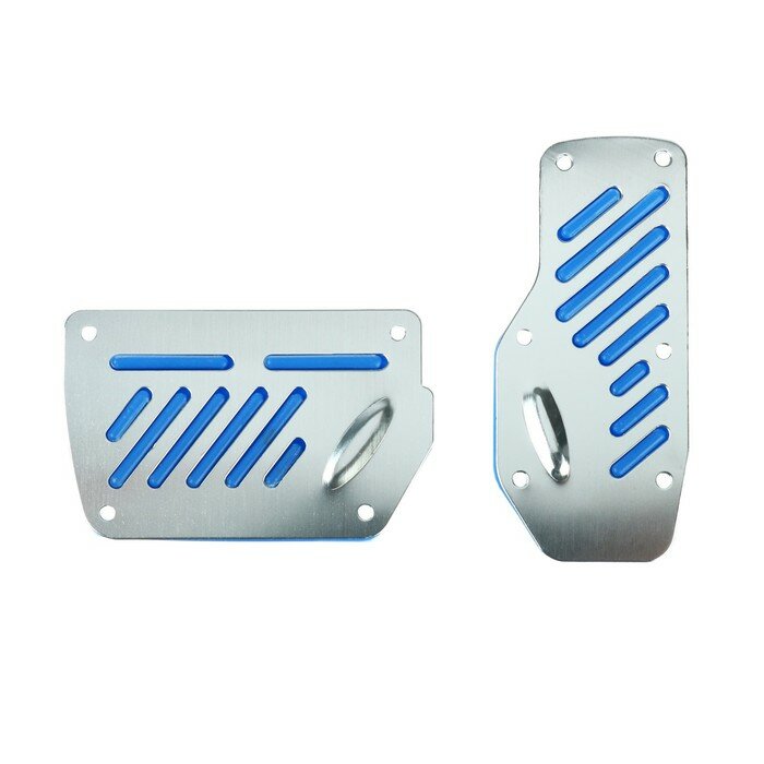 Cartage Накладки на педали CARTAGE антискользящие набор 2 шт. серебристо-синий