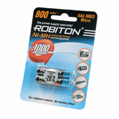 Аккумулятор Robiton LR03 AAA 900 mAh (уп 2 шт)