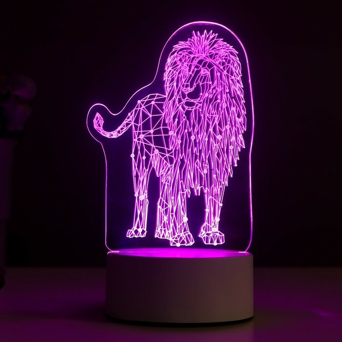 RISALUX Светильник "Лев" LED RGB от сети 9,5х13х18,9 см - фотография № 4