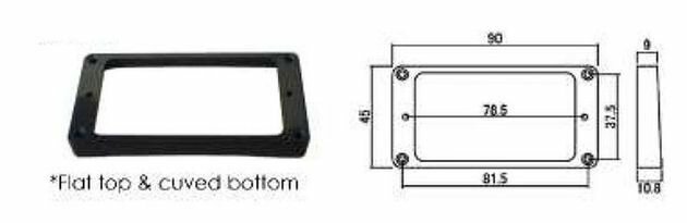 Hosco H-MR-1FB рамка для нэкового хамб-ра flat top& curved bottom чёрная пластик