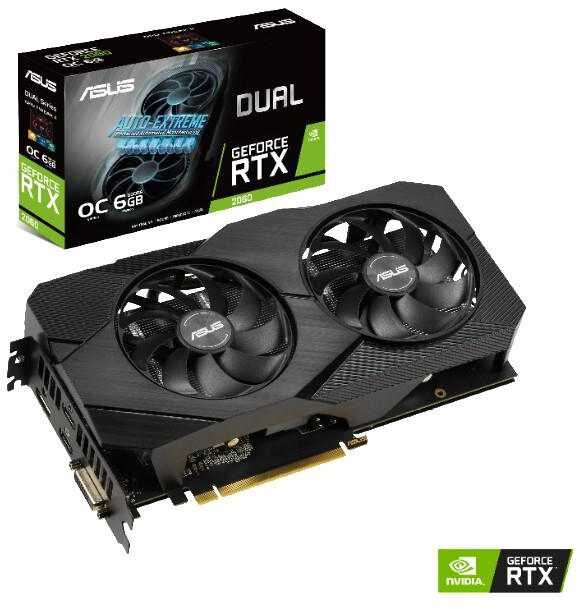 Видеокарта Asus PCI-E DUAL-RTX2060-O6G-EVO nVidia GeForce RTX 2060 6144Mb 192bit GDDR6 1365/14000 DV