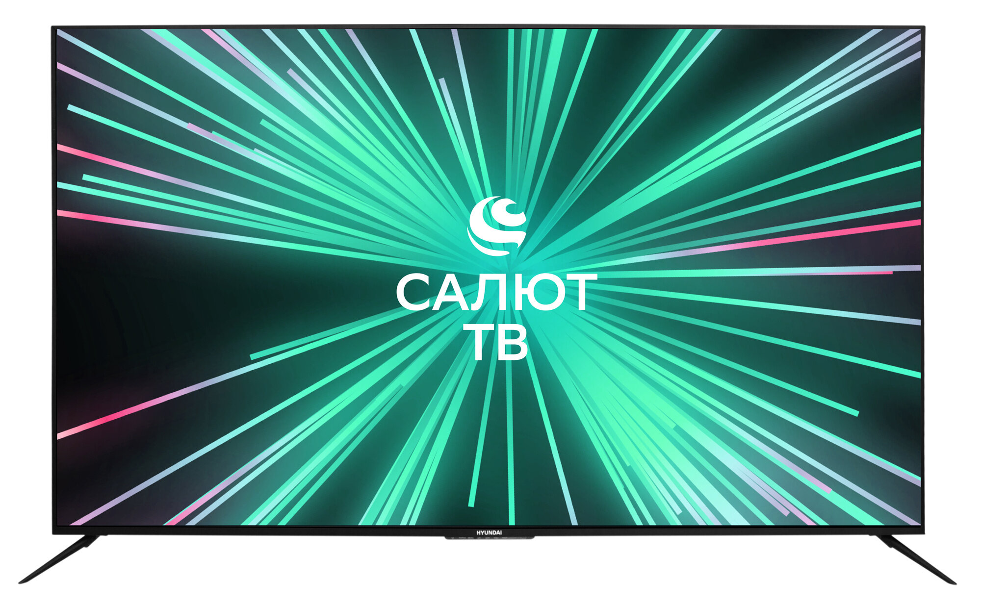 Телевизор LED Hyundai 75" H-LED75FU7002 Smart Салют ТВ черный/Ultra HD/DVB-T/60Hz/