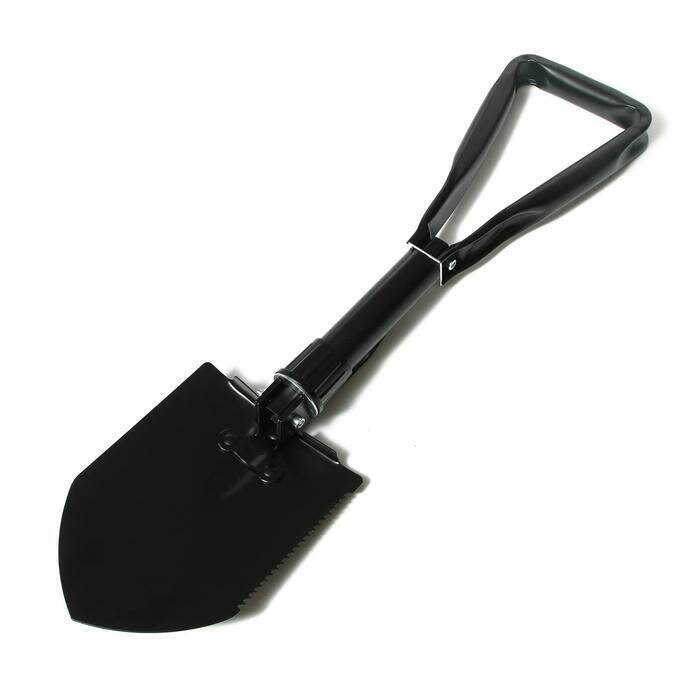 Лопата туристическая, складная, L 62 см, пилка, металлический черенок, с ручкой, в чехле