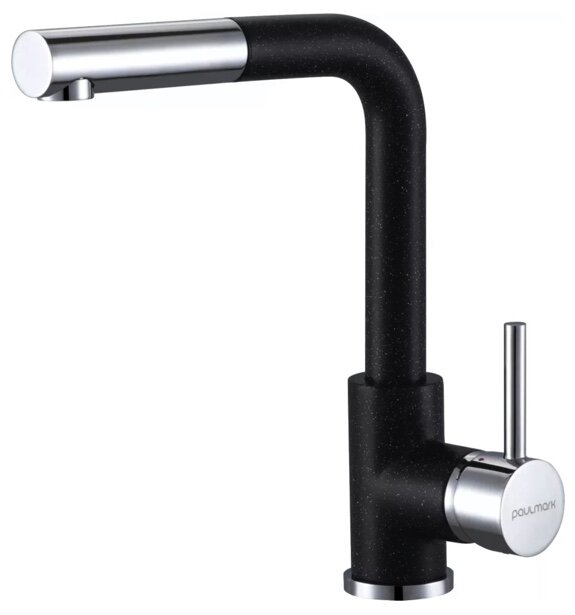Смеситель для кухни Paulmark Kassel Ka214311-308 с выдвижным изливом, черный