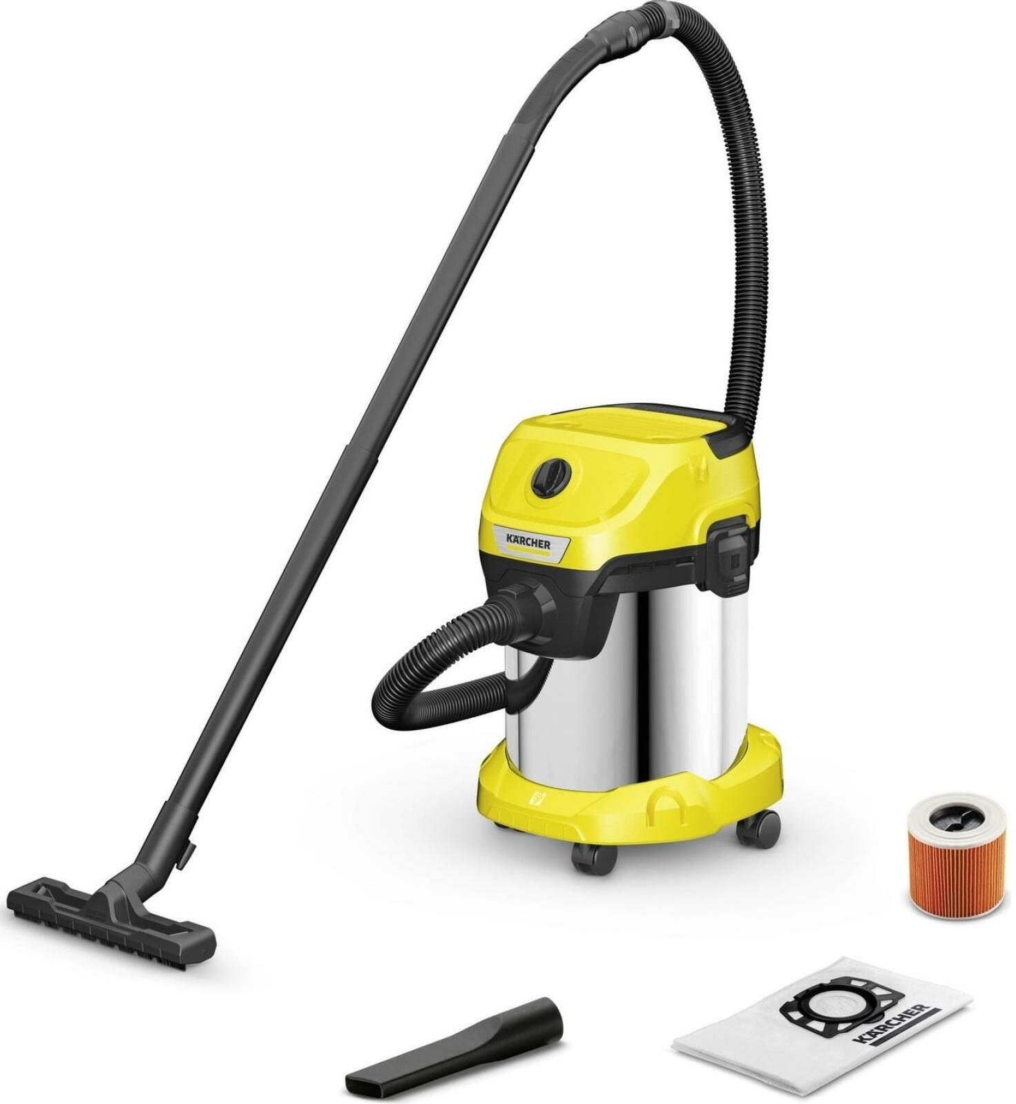 Пылесос Karcher WD 3 S V-17/4/20 сухая влажная уборка жёлтый