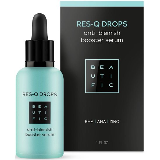 BEAUTIFIC ResQ Drops Anti-Blemish Booster Serum Сыворотка-бустер для лица против несовершенств и жирности кожи с BHA и цинком, 30 мл