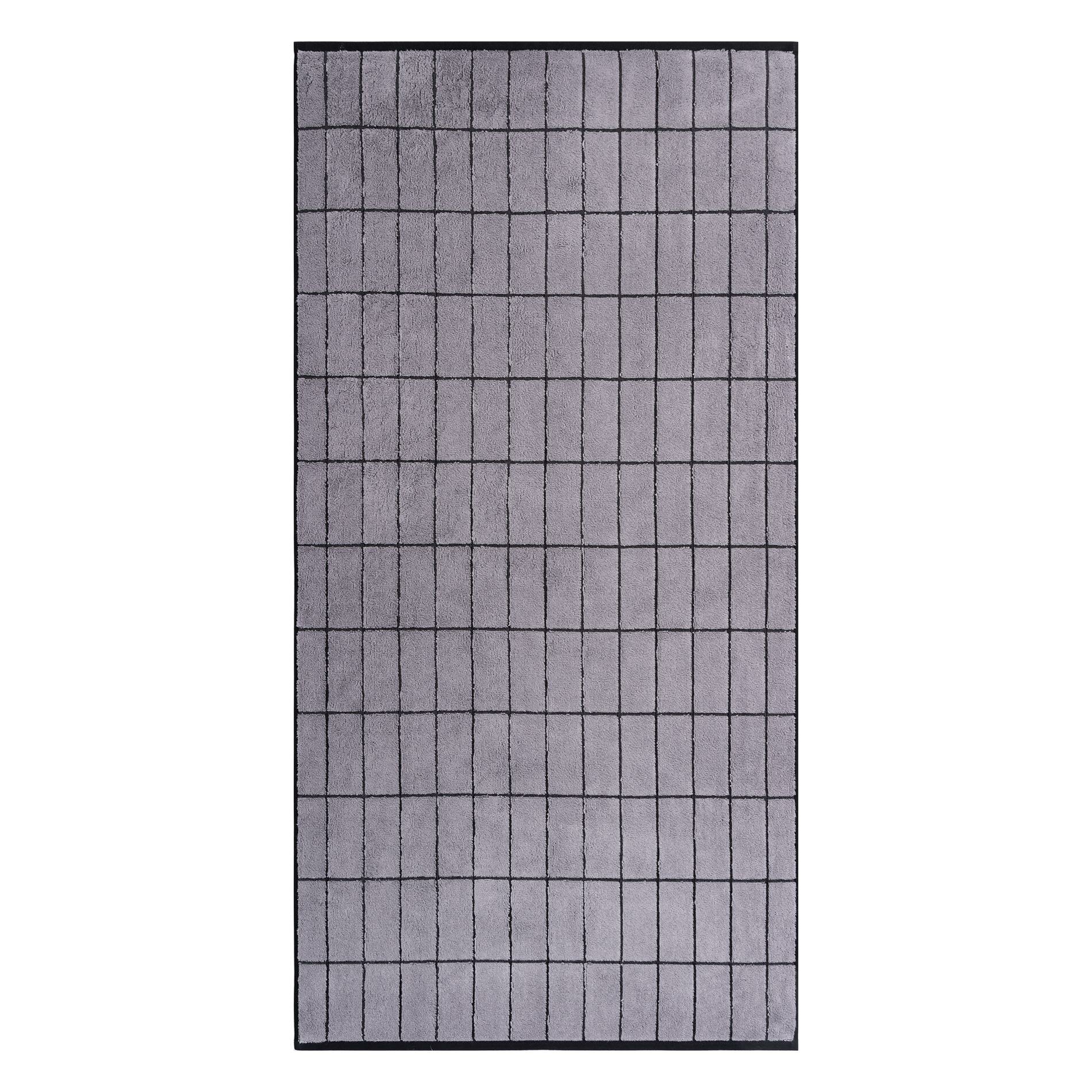 Полотенце махровое 50х100 см для ванной, лица и рук, Cleanelly Gray tiles, 1 штука