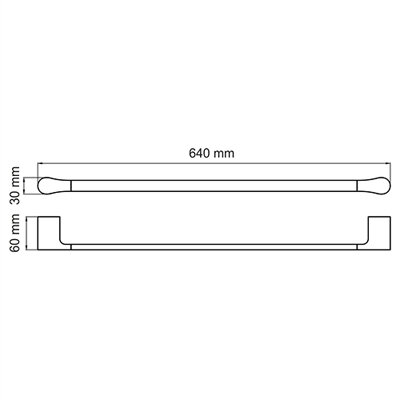 Держатель полотенец одинарный Wasserkraft Elbe K-7200 K-7230 9062020 - фотография № 3