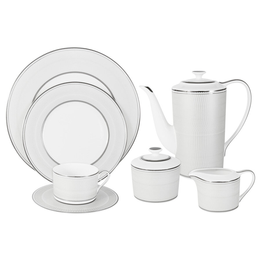 фото Сервиз чайный Anna Lafarg Emily Жемчуг на 12 персон 40 предметов, фарфор костяной, белый