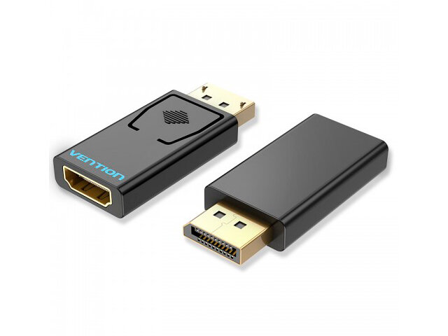 Vention Адаптер переходник для преобразования разъема DisplayPort 20M (папа) на разъем HDMI 19F (мама) для видеокарты к проектору монитору арт. HBKB0