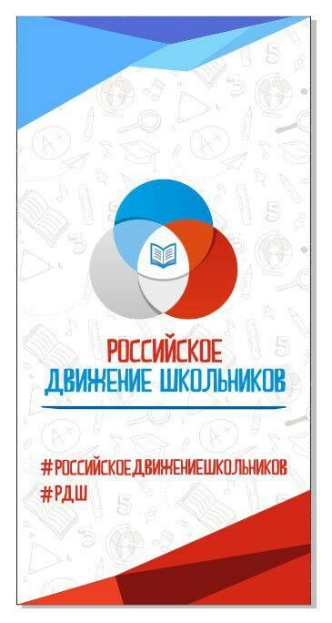 Ролл ап roll up Мобильный стенд "Российское движение школьников" размер 1000 х 2000 мм