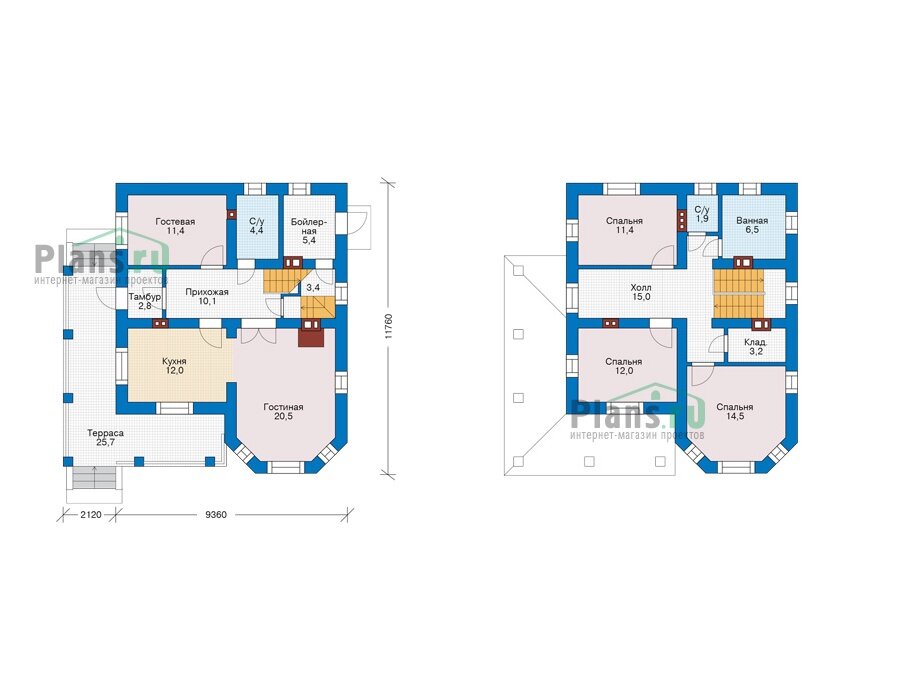 Проект дома Plans-57-11 (135 кв.м, газобетон) - фотография № 2