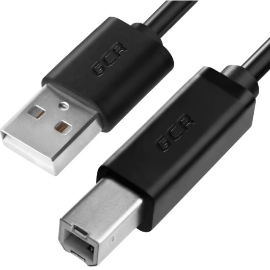Кабель GCR Greenconnect USB AM/BM, черный, 28/28 AWG, экран, армированный, морозостойкий, 1.0m -UPC5M-BB2S-1.0m (-UPC5M-BB2S-1.0m)