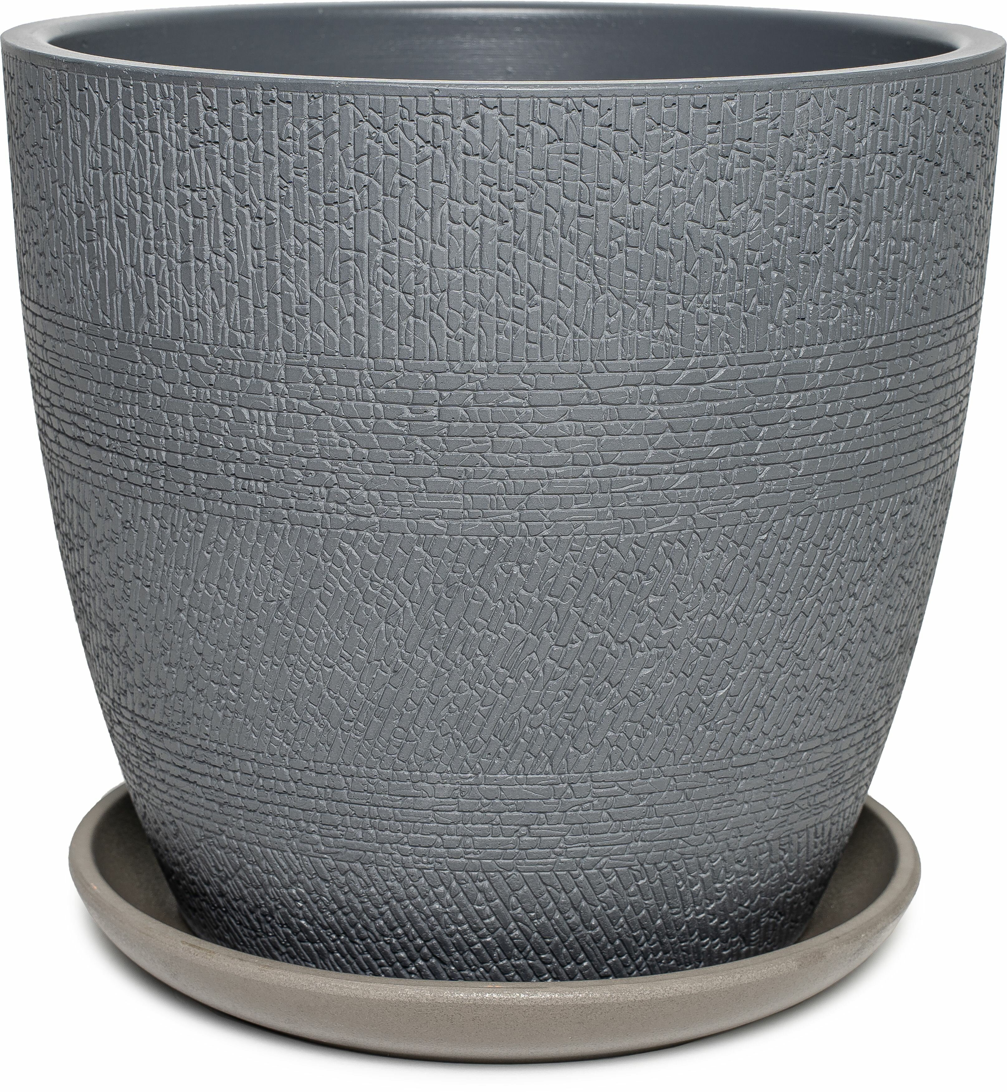 фото Горшок Бамбук d-30 см бетонный серый с поддоном