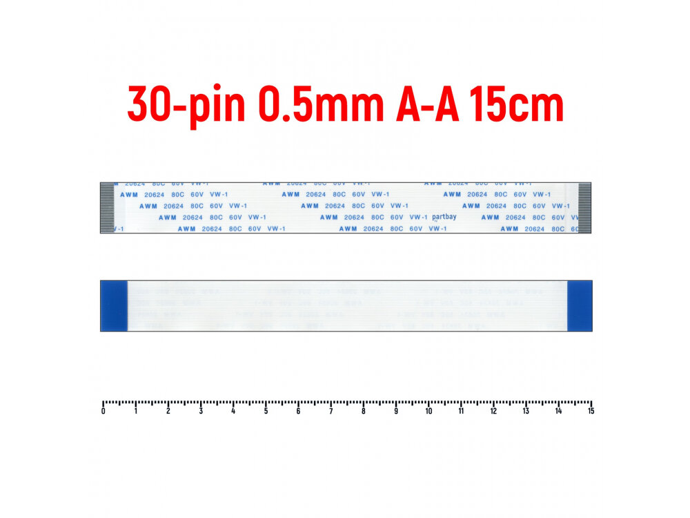 Шлейф межплатный HDD - IO Audio CardReader для Asus X555LF X555LJ X555LP X555SJ FFC 30-pin Шаг 0.5mm Длина 15cm Прямой A-A AWM 20624 80C 60V VW-1