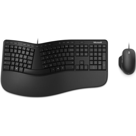 Комплект клавиатура и мышь MICROSOFT Ergonomic Desktop (проводные мышь+клавиатура) Black (RJU-00011)